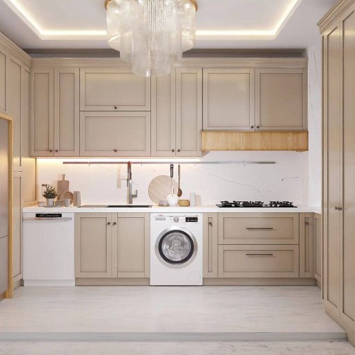 کابینت ام دی اف آشپزخانه رنگ کرم کد 7506 - Image 4