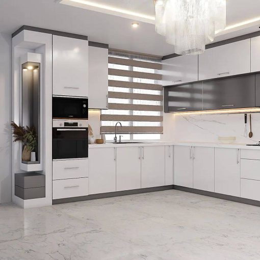 کابینت ام دی اف آشپزخانه سفید کد 7502 - Image 3