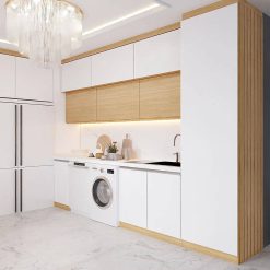 کابینت ام دی اف آشپزخانه قهوه ای و کرم کد 7497 5 cabinet fanoosdesign.ir 4477 | فانوس دیزاین تولید کننده انواع درب اتاق ، ضد سرقت، درب ورودی و ضد آل