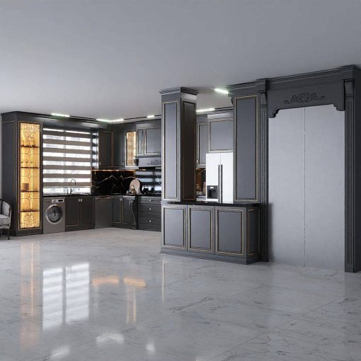 کابینت ام دی اف آشپزخانه مشکی کد 7385 - Image 5