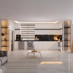 سبد خرید 5 کابینت ام دی اف آشپزخانه سبز کد 7357