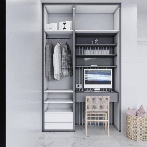 کابینت ام دی اف آشپزخانه سفید و طوسی کد 7369 - Image 8