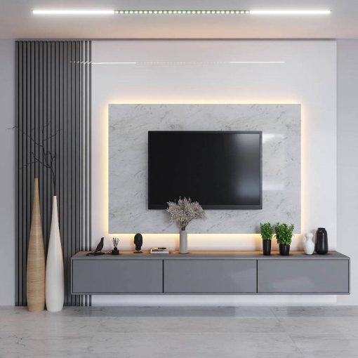 کابینت ام دی اف آشپزخانه سفید و طوسی کد 7369 - Image 7