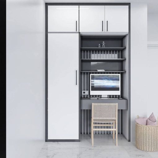 کابینت ام دی اف آشپزخانه سفید و طوسی کد 7369 - Image 6