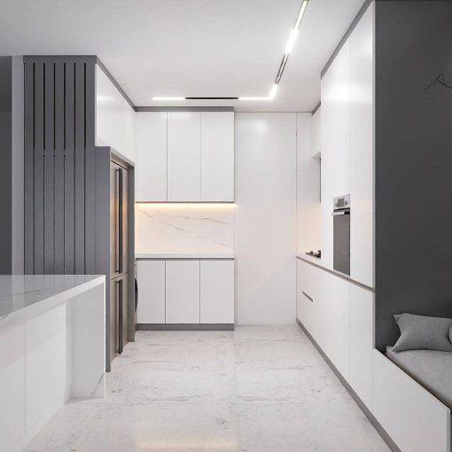 کابینت ام دی اف آشپزخانه سفید و طوسی کد 7366 - Image 5