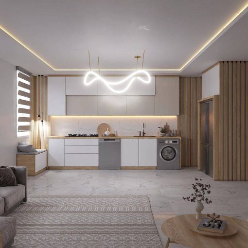 کابینت ام دی اف آشپزخانه قهوه ای کد 7364 - Image 3