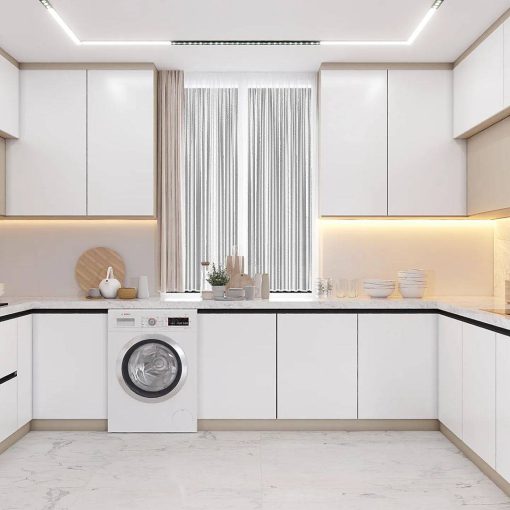 مدل کابینت ام دی اف آشپزخانه سفید کد 7375 - Image 3
