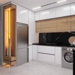 کابینت ام دی اف آشپزخانه مشکی و طرح چوب کد 7286 7 cabinet fanoosdesign.ir 5812 | فانوس دیزاین تولید کننده انواع درب اتاق ، ضد سرقت، درب ورودی و ضد آل