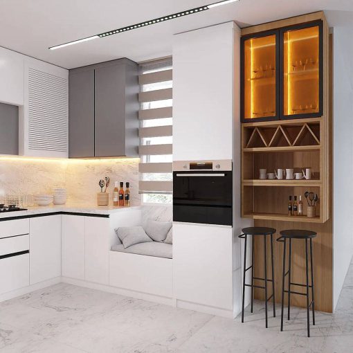 کابینت ام دی اف آشپزخانه  طوسی کد 7290 - Image 4