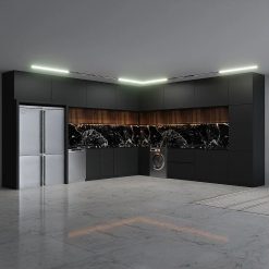 کابینت ام دی اف آشپزخانه مشکی و قهوه ای کد 7240 5 cabinet fanoosdesign.ir 6145 | فانوس دیزاین تولید کننده انواع درب اتاق ، ضد سرقت، درب ورودی و ضد آل