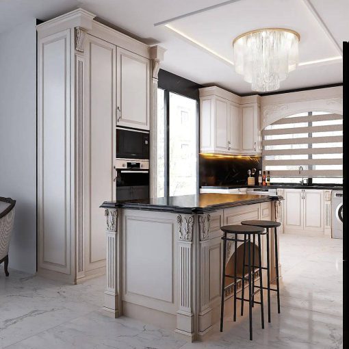 کابینت ام دی اف آشپزخانه سفید و مجلل کد 7252 - Image 2