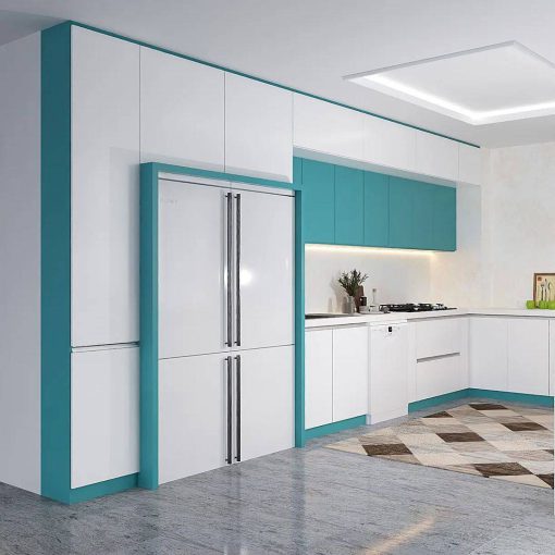 کابینت ام دی اف سفید و آبی کد 7104 - Image 4