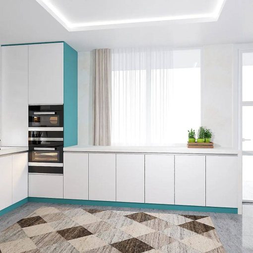 کابینت ام دی اف سفید و آبی کد 7104 - Image 2
