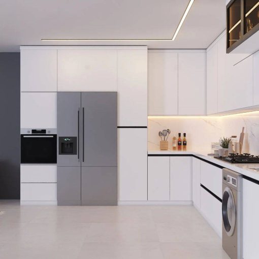 کابینت ام دی اف سفید و آبی کد 7100 - Image 4
