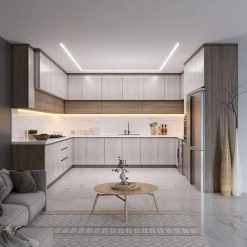 سبد خرید 2 کابینت طوسی و کرم کد 7095