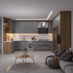 سبد خرید 3 کابینت ام دی اف ذغالی کد 7079