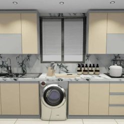 کابینت سفید و طوسی کد 7055 6 cabinet fanoosdesign.ir 7011 | فانوس دیزاین تولید کننده انواع درب اتاق ، ضد سرقت، درب ورودی و ضد آل