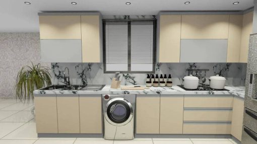کابینت سفید و طوسی کد 7055 - Image 3