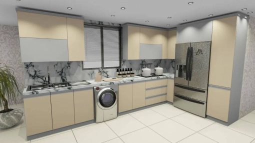کابینت سفید و طوسی کد 7055 - Image 2
