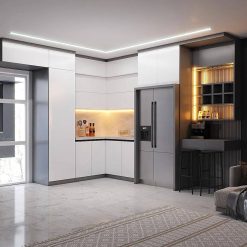 سبد خرید 6 کابینت ام دی اف سفید و آبی کد 7104