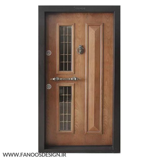 درب ضد سرقت روکش راش شیشه خور کلاسیک مدل 8010