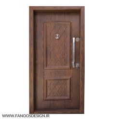 درب ضد سرقت فلزی طرح چوب دکورال کد 15009