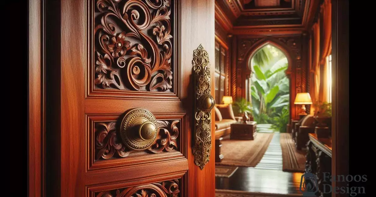 ظرافت یک درب ویلایی مدرن با لولای پاشنه پا