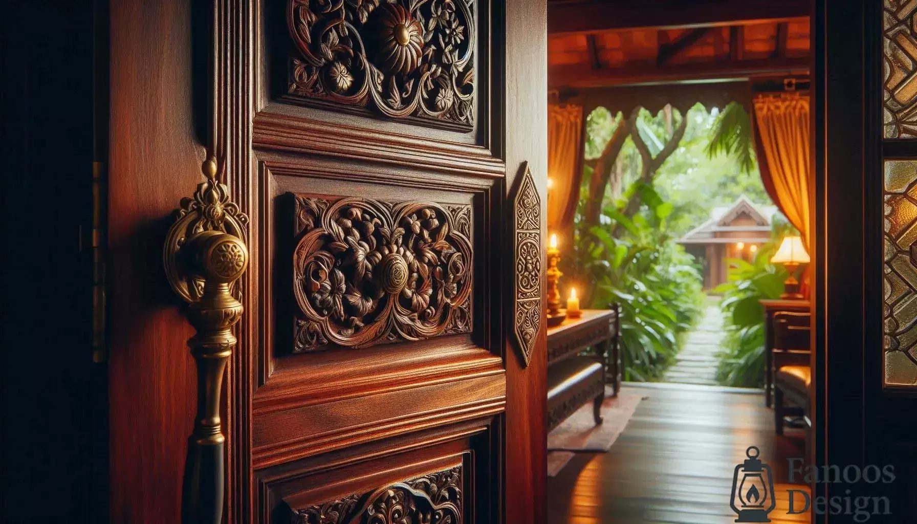 ظرافت یک درب ویلایی مدرن با لولای پاشنه پا