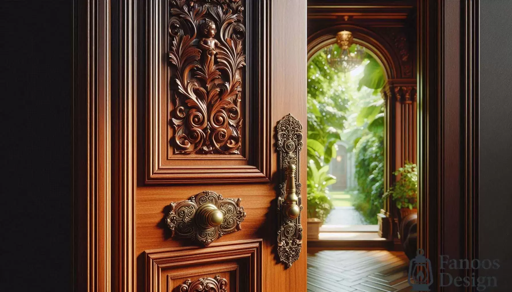 ظرافت یک درب ویلایی مدرن با لولای پاشنه پا