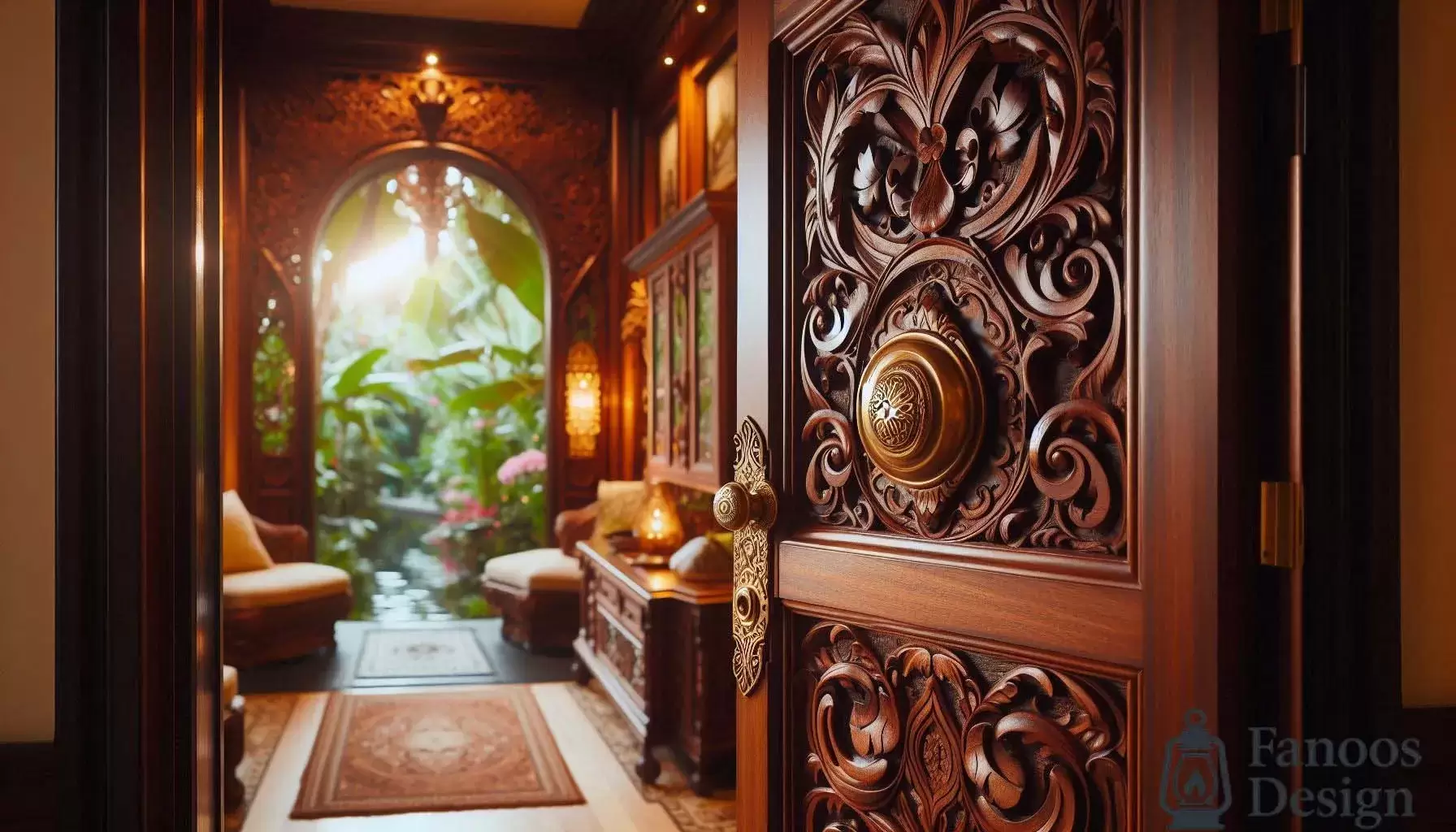 ظرافت یک درب ویلایی مدرن با لولای پاشنه پا