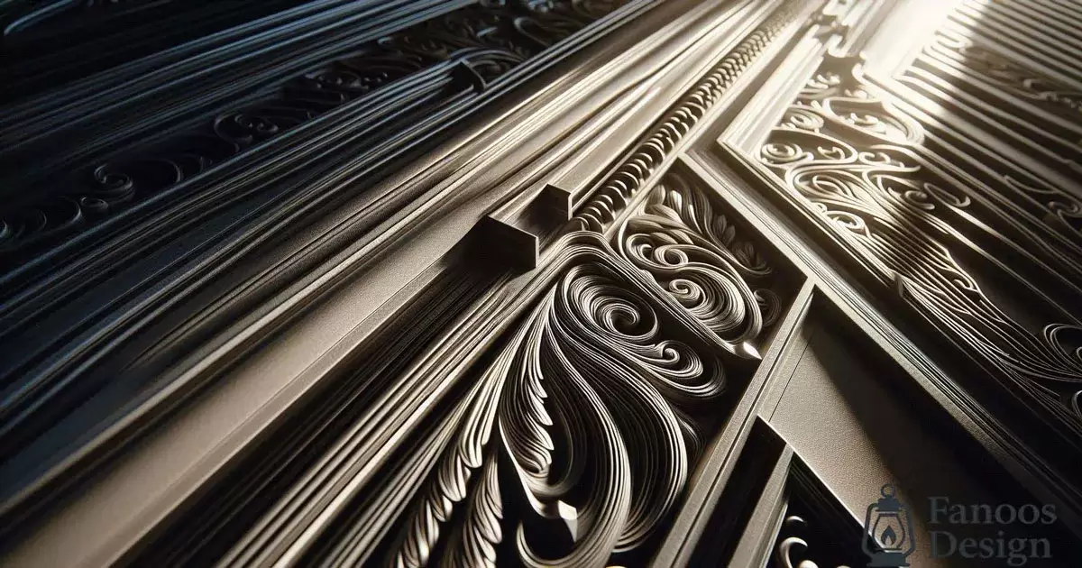 رونمایی از زیبایی پیچیده درب ویلا پیوت فلزی شیاردار