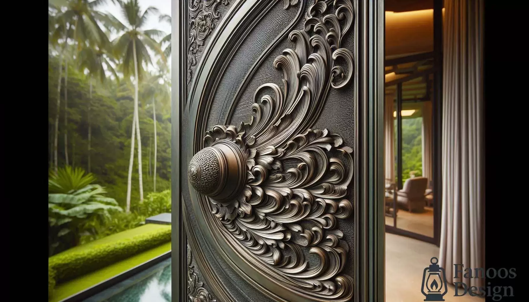 رونمایی از زیبایی پیچیده درب ویلا پیوت فلزی شیاردار