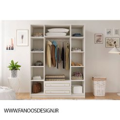 کمد لباس 4 درب لولایی 2 کشو سفید طلایی سایز 182*140*52 کد 8730 5 fanoosdesign 2 1 | فانوس دیزاین تولید کننده انواع درب اتاق ، ضد سرقت، درب ورودی و ضد آل