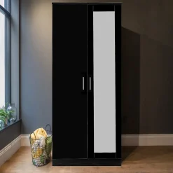 کمد لباس دو درب لولایی مشکی سایز 180*76*47 کد 8937 3 fanoosdesign closet 1 102 | فانوس دیزاین تولید کننده انواع درب اتاق ، ضد سرقت، درب ورودی و ضد آل