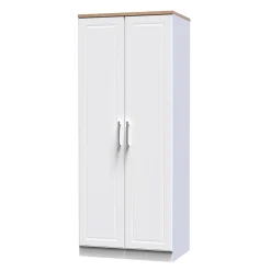 کمد لباس سفید دو درب لولایی سایز 182*74*53 کد 8967