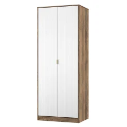 کمد لباس دو درب سفید سایز 197*74*53 کد 8992