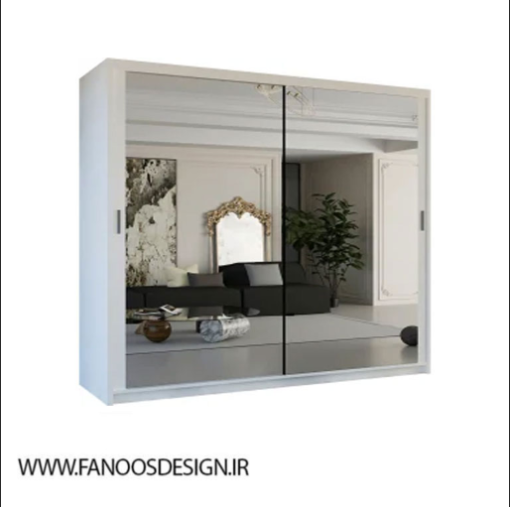 کمد لباس 2 درب کشویی رنگ کرم  کد 9087 - Image 4
