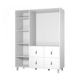 کمد لباس 3 درب و 4 کشو سفید سایز 201*150*55کد 8829 3 کمد لباس 3 درب و 4 کشو سفید سایز 201*150*55کد 8829