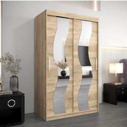 کمد لباس سفید دو درب آینه دار سایز 200*120*62 کد 8985 13 کمد لباس سفید دو درب آینه دار سایز 200*120*62 کد 8985