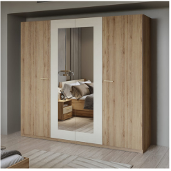 کمد لباس 4 درب لولایی قهو ای سایز 228*215*59 کد 9014 5 کمد لباس 4 درب لولایی قهو ای سایز 228*215*59 کد 9014