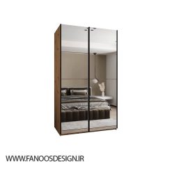 کمد لباس 2 درب ریلی آینه ای کد 8897