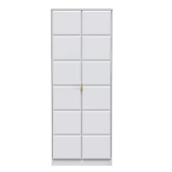 کمد لباس سفید دو درب طرح دار سایز 197*74*53 کد 8965