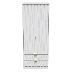 کمد لباس دو درب و دو کشو درب سورمه ای سایز 197*74*53 کد 8986