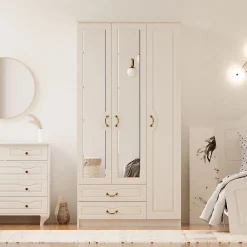 کمد لباس 3 درب با آینه 2 کشو سایز 210*105*52 کد 8993 4 کمد لباس 3 درب با آینه 2 کشو سایز 210*105*52 کد 8993