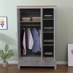 کمد لباس 3 درب و 3 کشو نوک مدادی سایز 112*180*49 کد 8820 4 کمد لباس 3 درب و 3 کشو نوک مدادی سایز 112*180*49 کد 8820