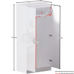 کمد لباس 2 درب سفید مدرن سایز 170*76*47 کد 8825 4 کمد لباس 2 درب سفید مدرن سایز 170*76*47 کد 8825
