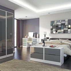 کمد لباس دو درب سفید 197*74*53 کد 8831 3 کمد لباس دو درب سفید 197*74*53 کد 8831