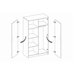 کمد لباس 2 درب سفید سایز 193*80*50 کد 8841 10 کمد لباس 2 درب سفید سایز 193*80*50 کد 8841