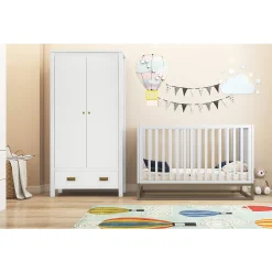 کمد لباس مشکی سفید سایز 190*73*73 کد 8916