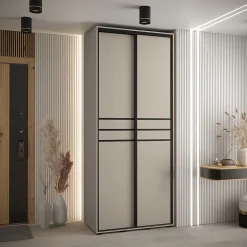 کمد لباس نوک مدادی 2 درب ریلی سایز 235*110*60 کد 8918